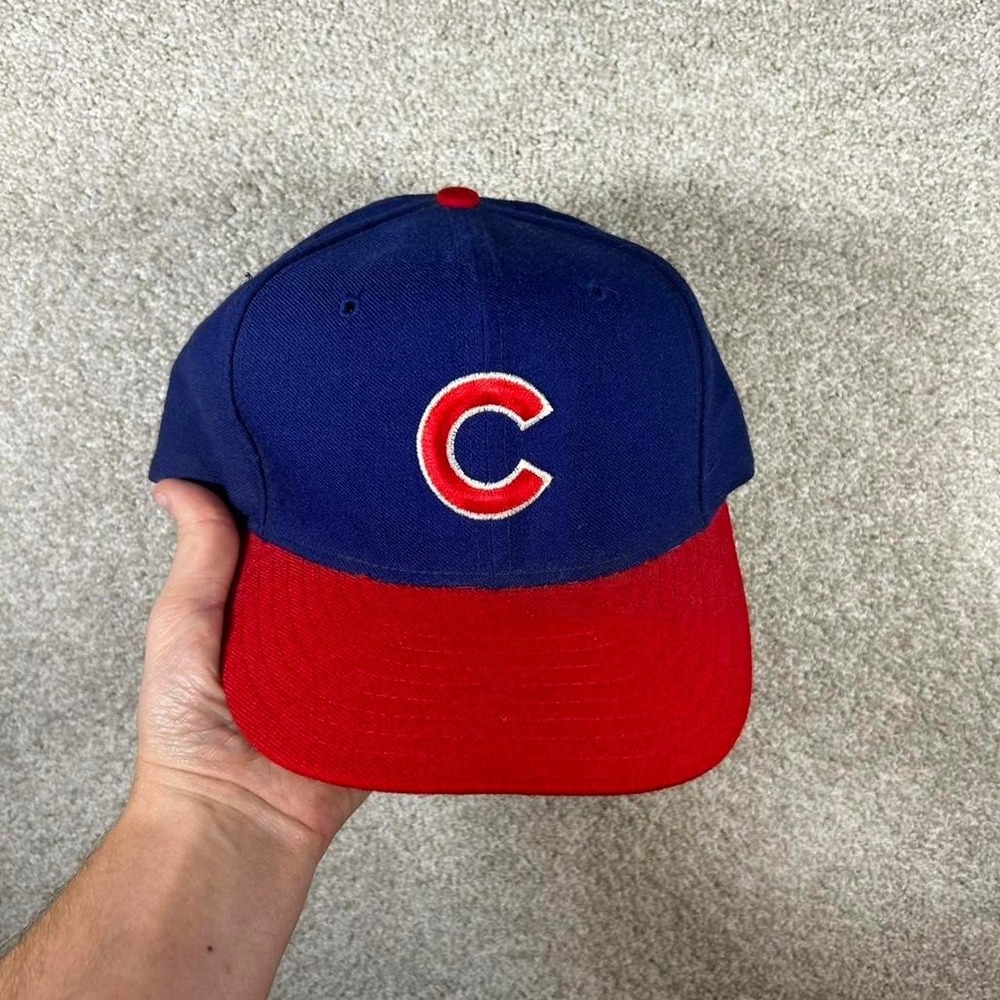 Vintage 90s Chicago Cubs new era wool two toned wool fitted hat cap Size 7 1/8